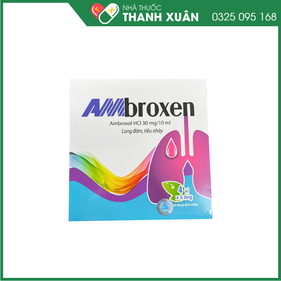 Ambroxen 30mg/10ml thuốc điều trị bệnh cấp và mạn tính ở đường hô hấp có kém tăng tiết dịch phế quản không bình thường